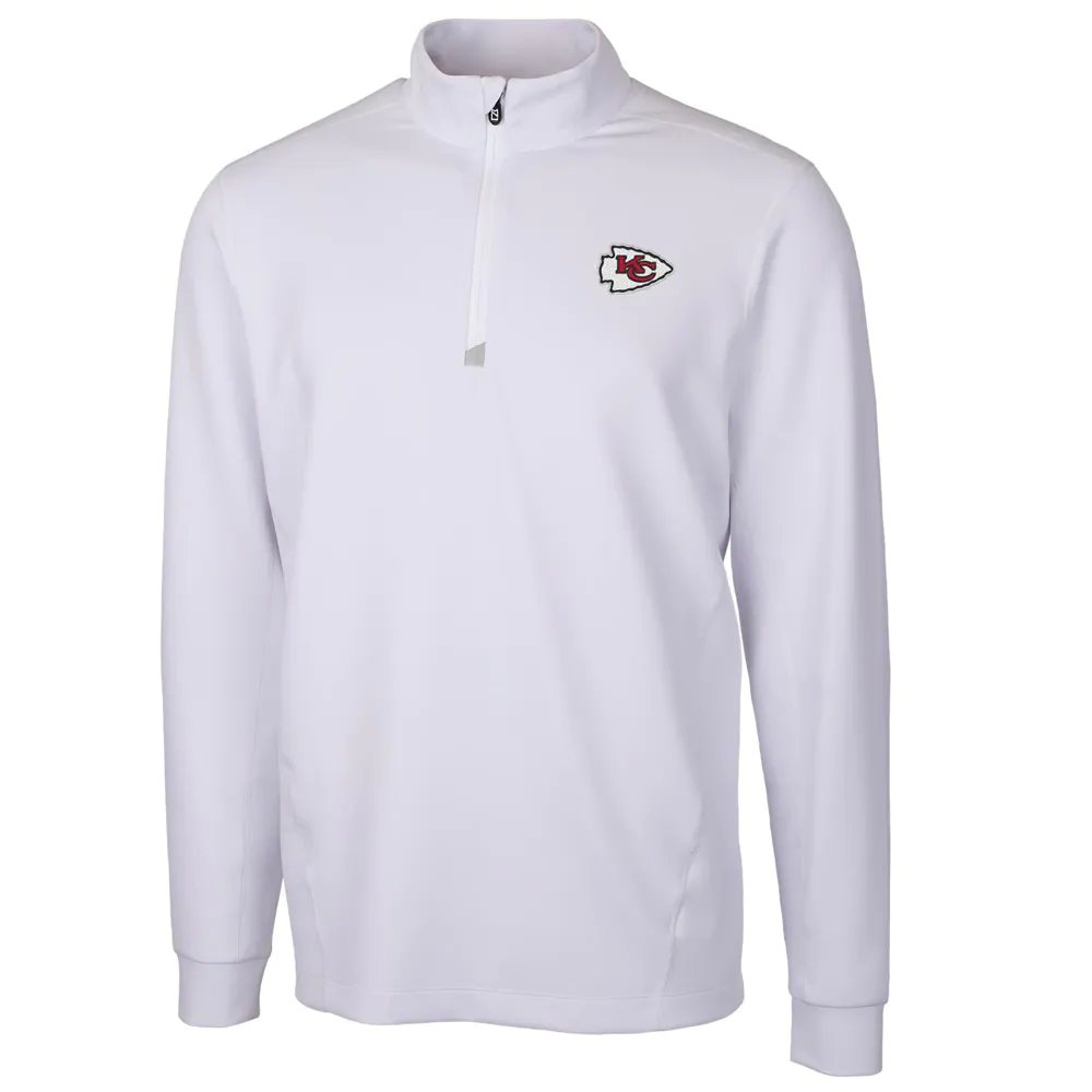 Kansas City Chiefs Cutter & Buck Traverse Quarter-Zip Pullover Jacket - White