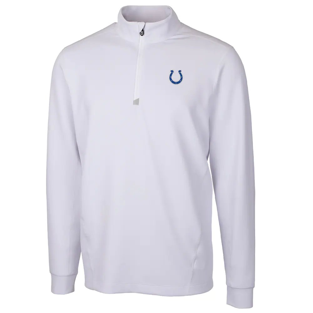 Indianapolis Colts Cutter & Buck Traverse Quarter-Zip Pullover Jacket - White