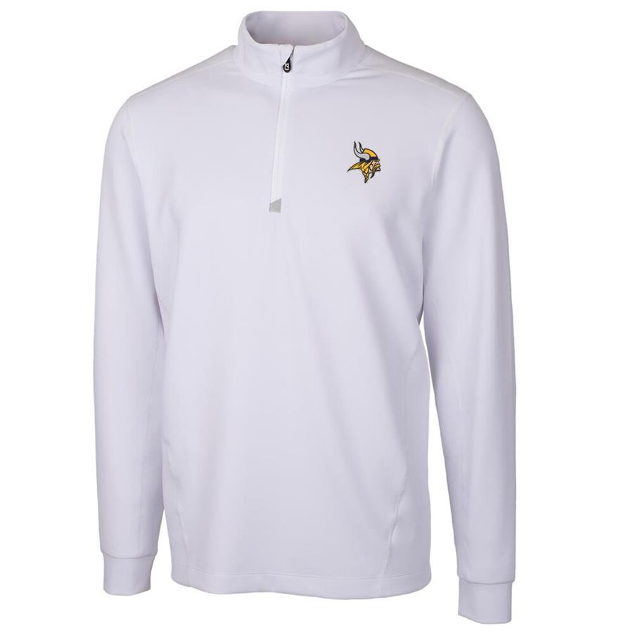Minnesota Vikings Cutter & Buck Traverse Quarter-Zip Pullover Jacket - White