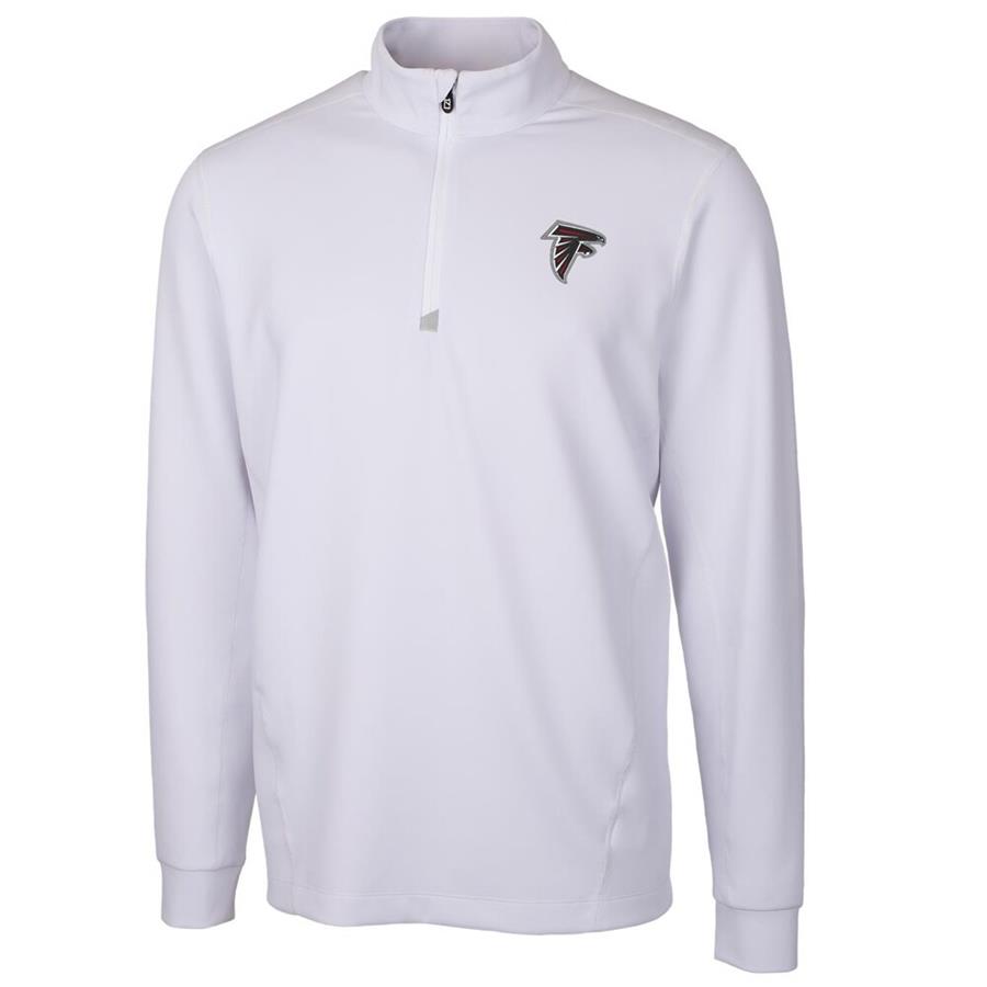 Atlanta Falcons Cutter & Buck Traverse Quarter-Zip Pullover Jacket - White