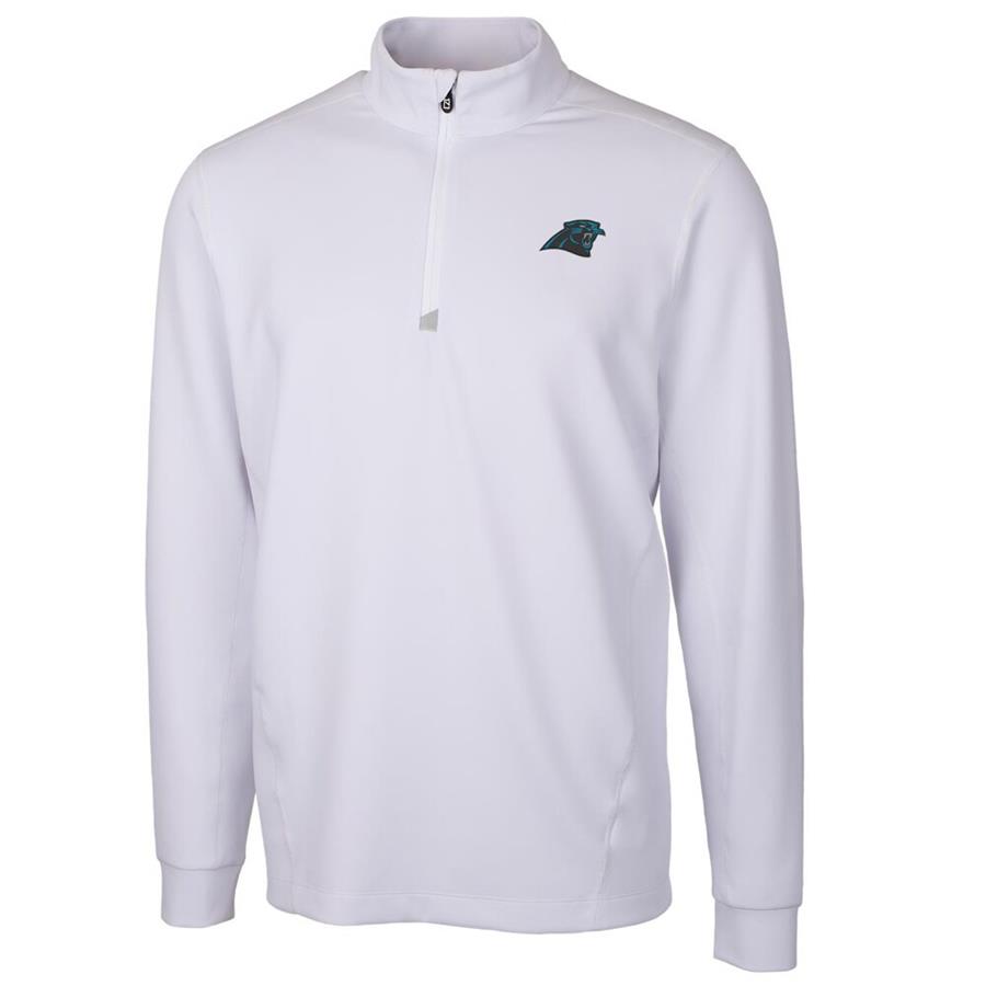 Carolina Panthers Cutter & Buck Traverse Quarter-Zip Pullover Jacket - White