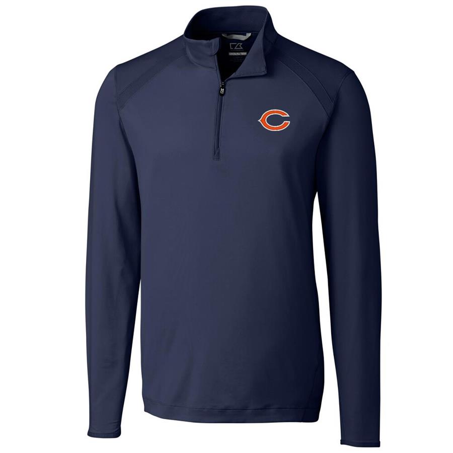 Chicago Bears Cutter & Buck Williams Quarter-Zip Pullover Jacket - Navy
