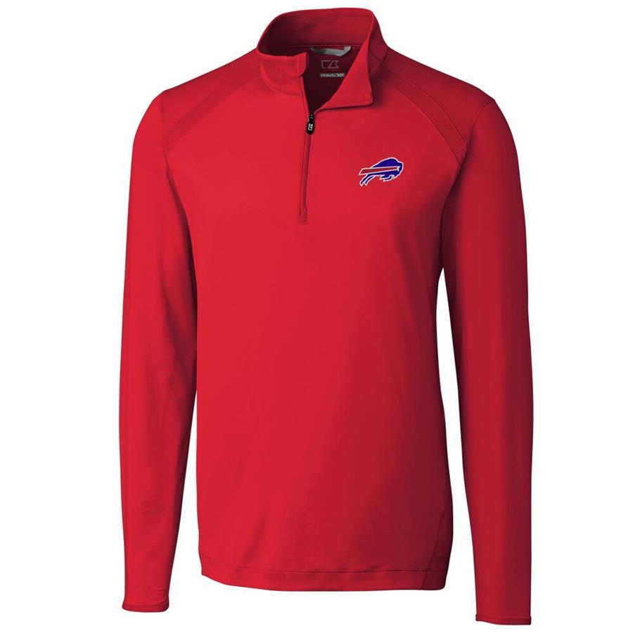 Buffalo Bills Cutter & Buck Williams Quarter-Zip Pullover Jacket - Red