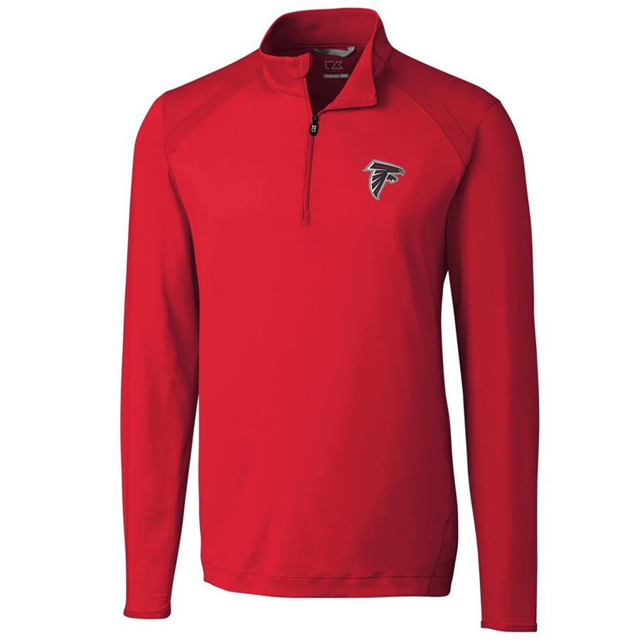 Atlanta Falcons Cutter & Buck Williams Quarter-Zip Pullover Jacket - Red