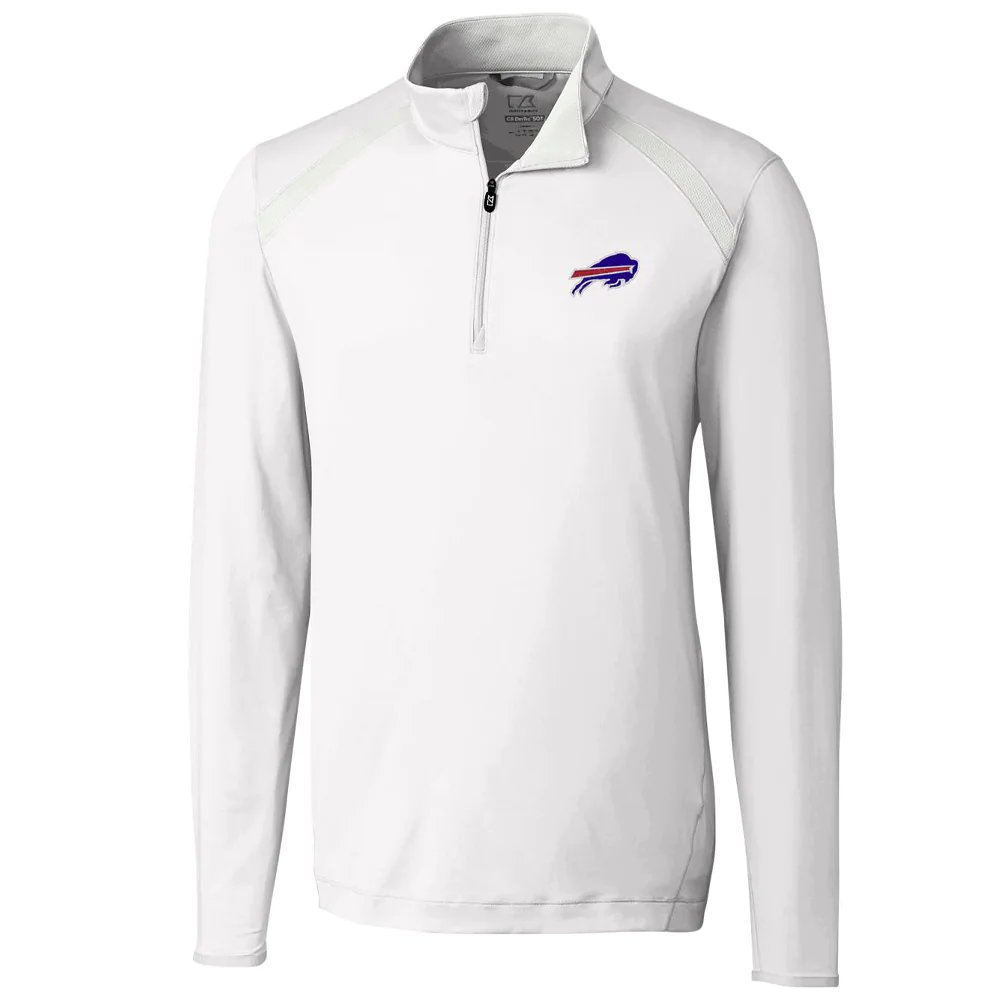 Buffalo Bills Cutter & Buck Williams Quarter-Zip Pullover Jacket - White