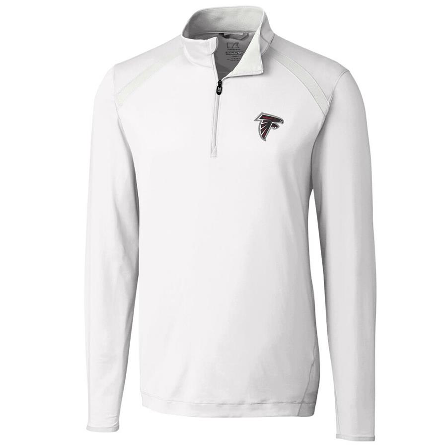 Atlanta Falcons Cutter & Buck Williams Quarter-Zip Pullover Jacket - White