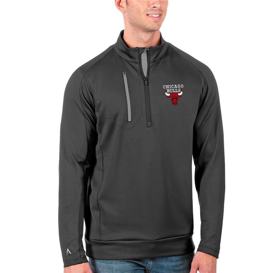Chicago Bulls Antigua Generation Quarter-Zip Pullover Jacket - Charcoal