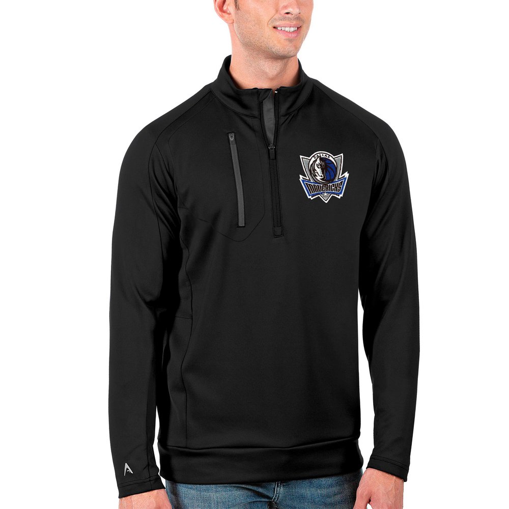 Dallas Mavericks Antigua Generation Quarter-Zip Pullover Jacket - Black