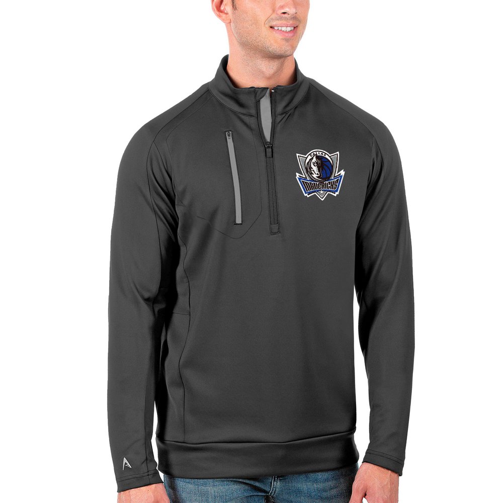 Dallas Mavericks Antigua Generation Quarter-Zip Pullover Jacket - Charcoal