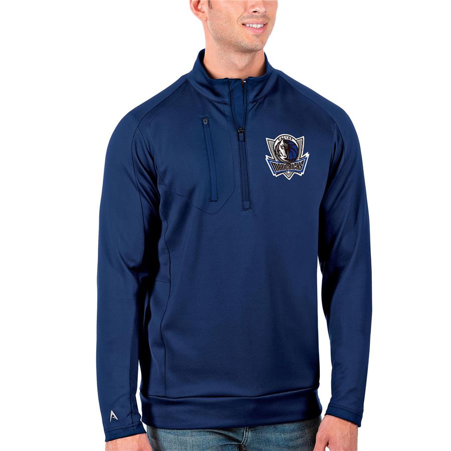Dallas Mavericks Antigua Generation Quarter-Zip Pullover Jacket - Blue