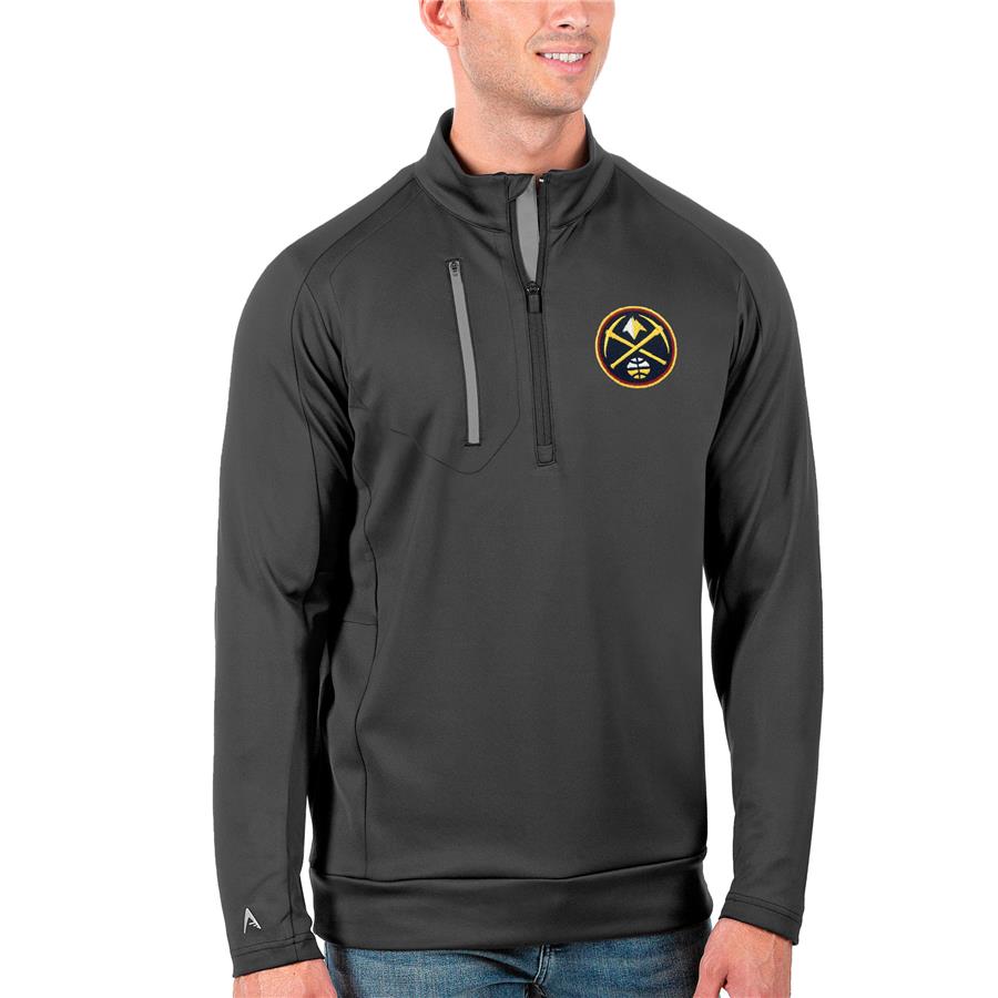 Denver Nuggets Antigua Generation Quarter-Zip Pullover Jacket - Charcoal
