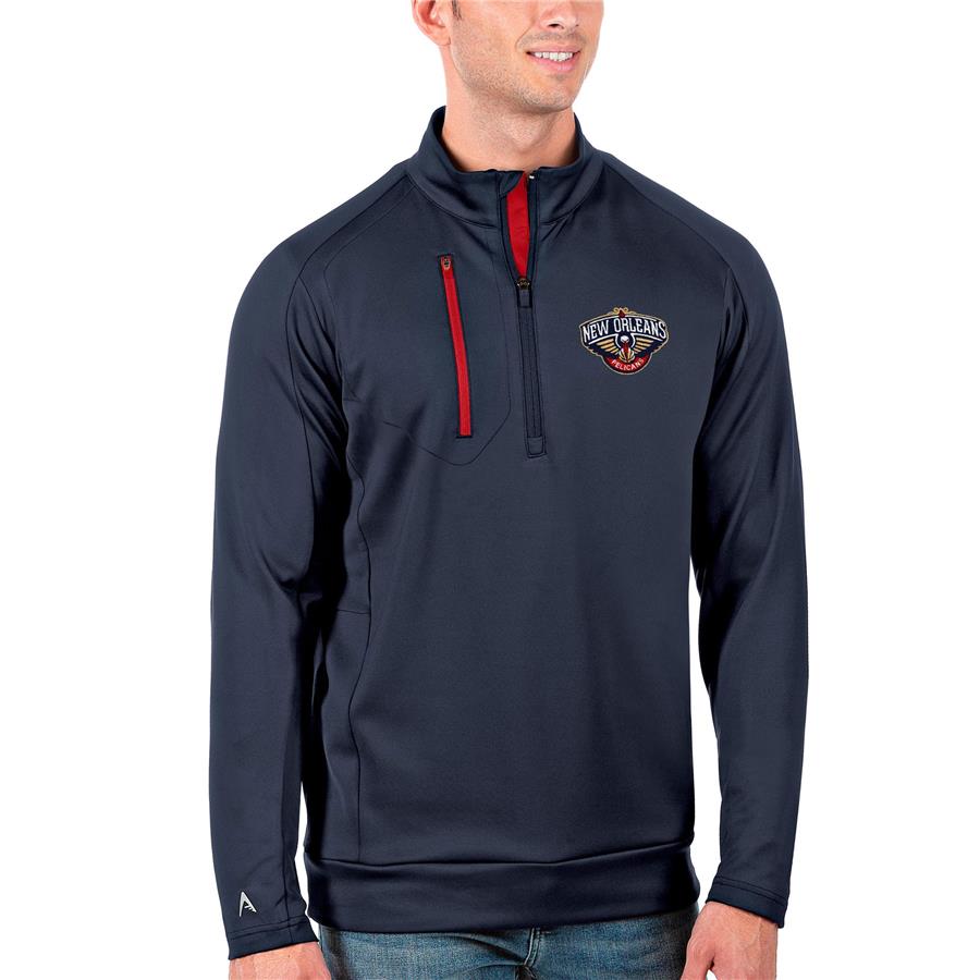 New Orleans Pelicans Antigua Generation Quarter-Zip Pullover Jacket - Navy