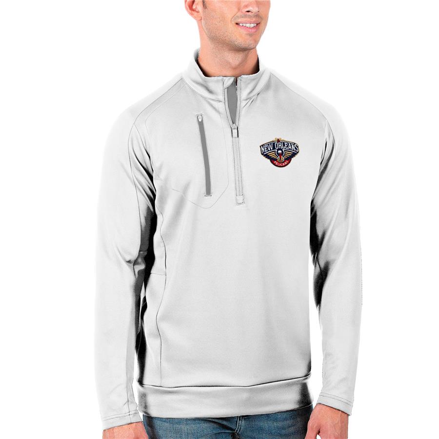 New Orleans Pelicans Antigua Generation Quarter-Zip Pullover Jacket - White