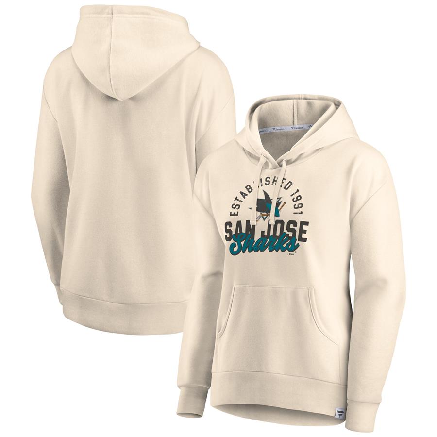 Женский свитшот San Jose Sharks Fanatics Branded Carry the Puck Hoodie (бежевый меланж)
