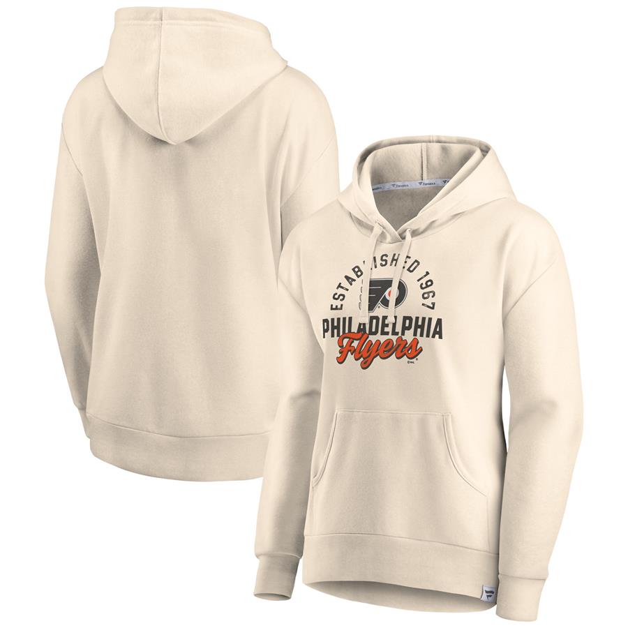 Philadelphia Flyers Fanatics Branded Women's Carry the Puck Pullover Hoodie Sweatshirt - Cream