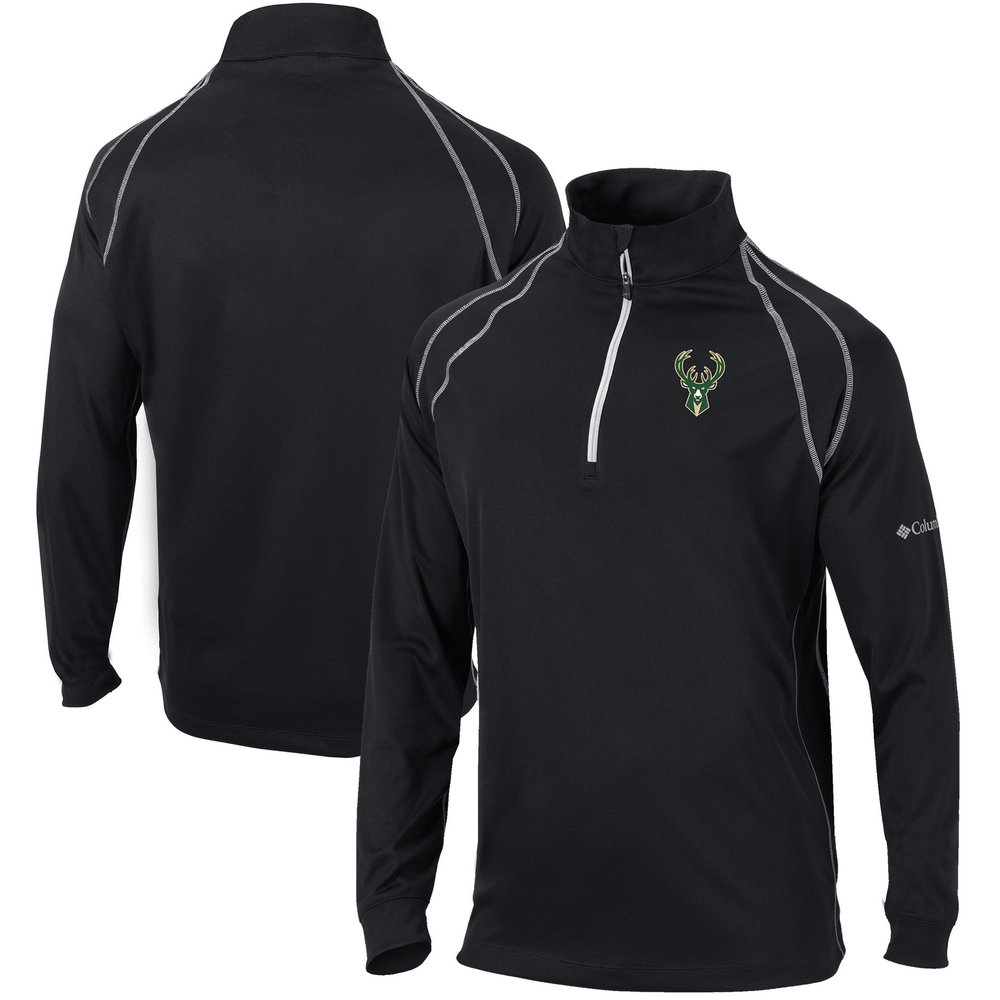 Milwaukee Bucks Columbia Range Session Quarter-Zip Pullover Jacket - Black