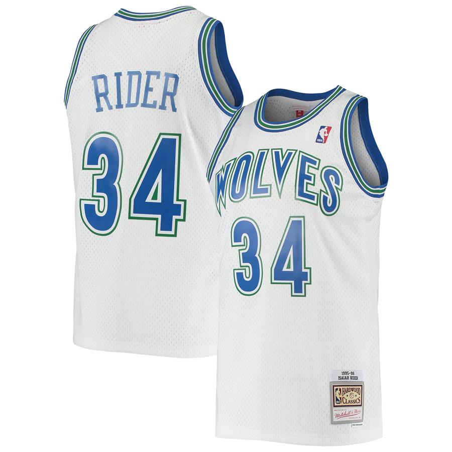 Джерси Isaiah Rider Minnesota Timberwolves Mitchell & Ness 1995-96 Hardwood Classics Swingman (белый)