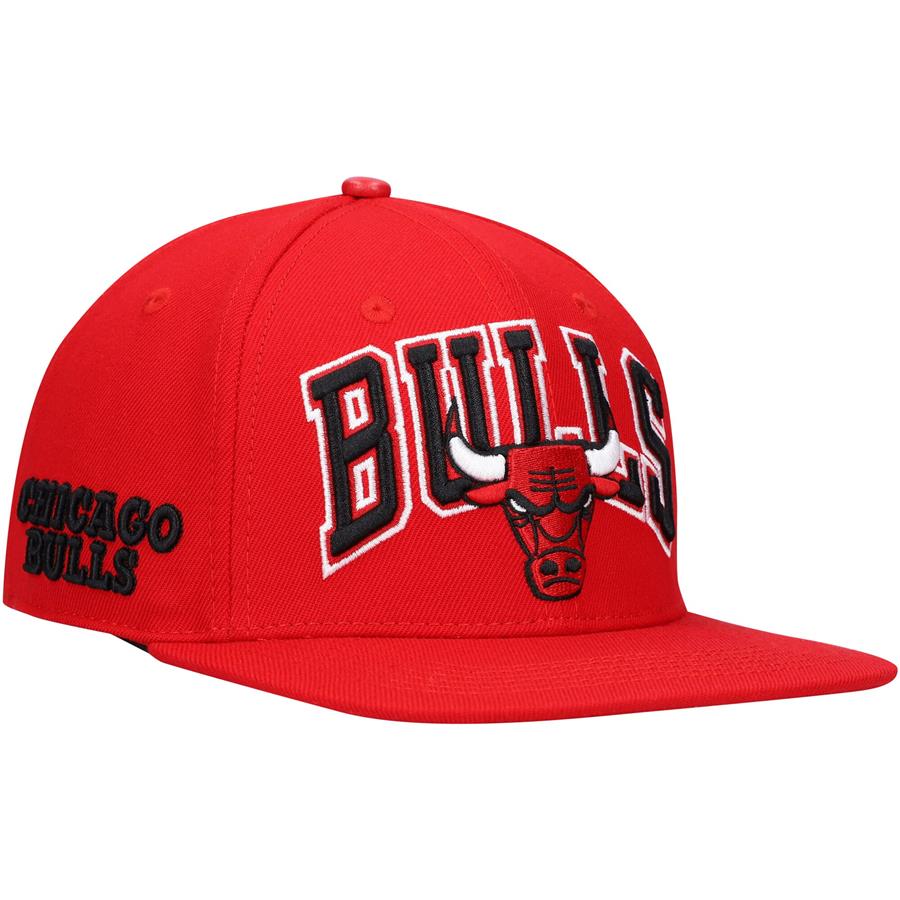 Chicago Bulls Pro Standard Wordmark Logo Snapback Hat - Red