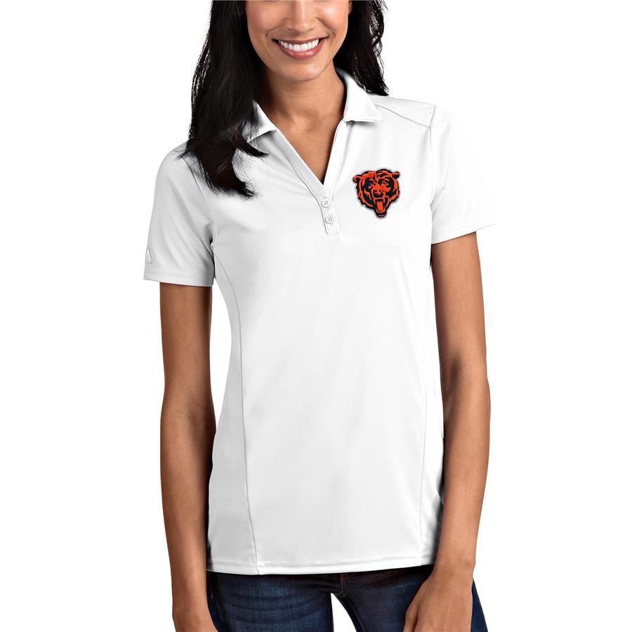 Chicago Bears Antigua Women's Bear Head Tribute Polo - White
