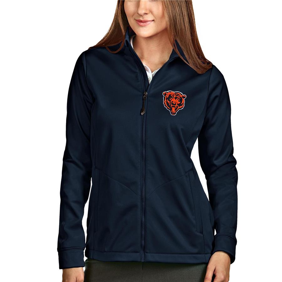 Chicago Bears Antigua Women's Bear Head Full-Zip Golf Jacket - Navy