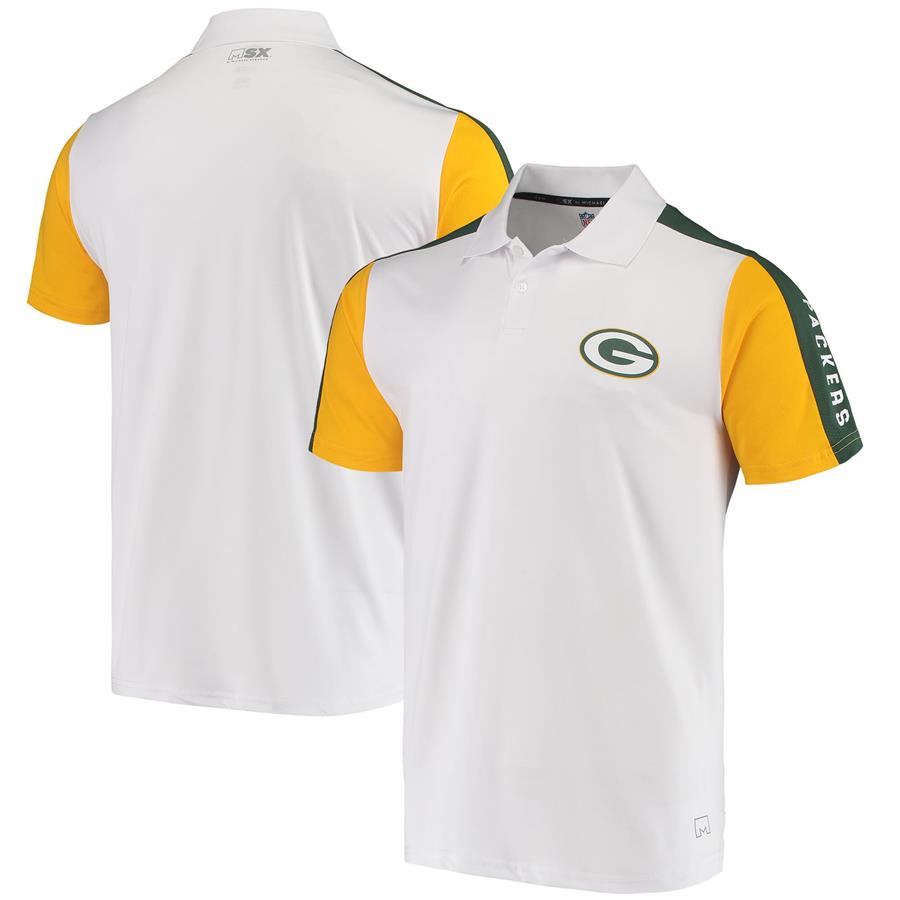 Green Bay Packers MSX by Michael Strahan Performance Polo - White