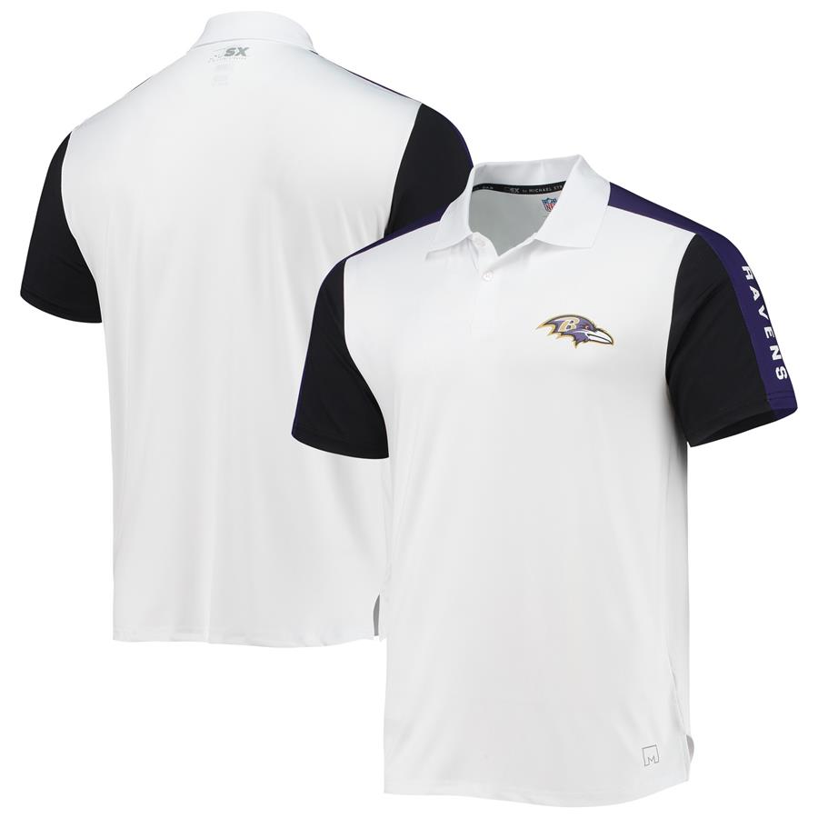 Baltimore Ravens MSX by Michael Strahan Performance Polo - White