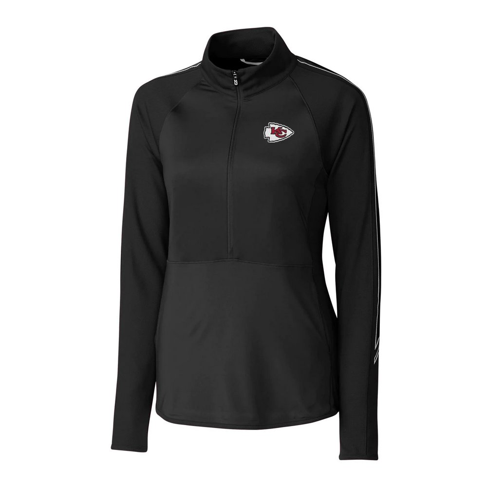 Kansas City Chiefs Cutter & Buck Women's Pennant Sport Half-Zip Pullover Jacket - Black