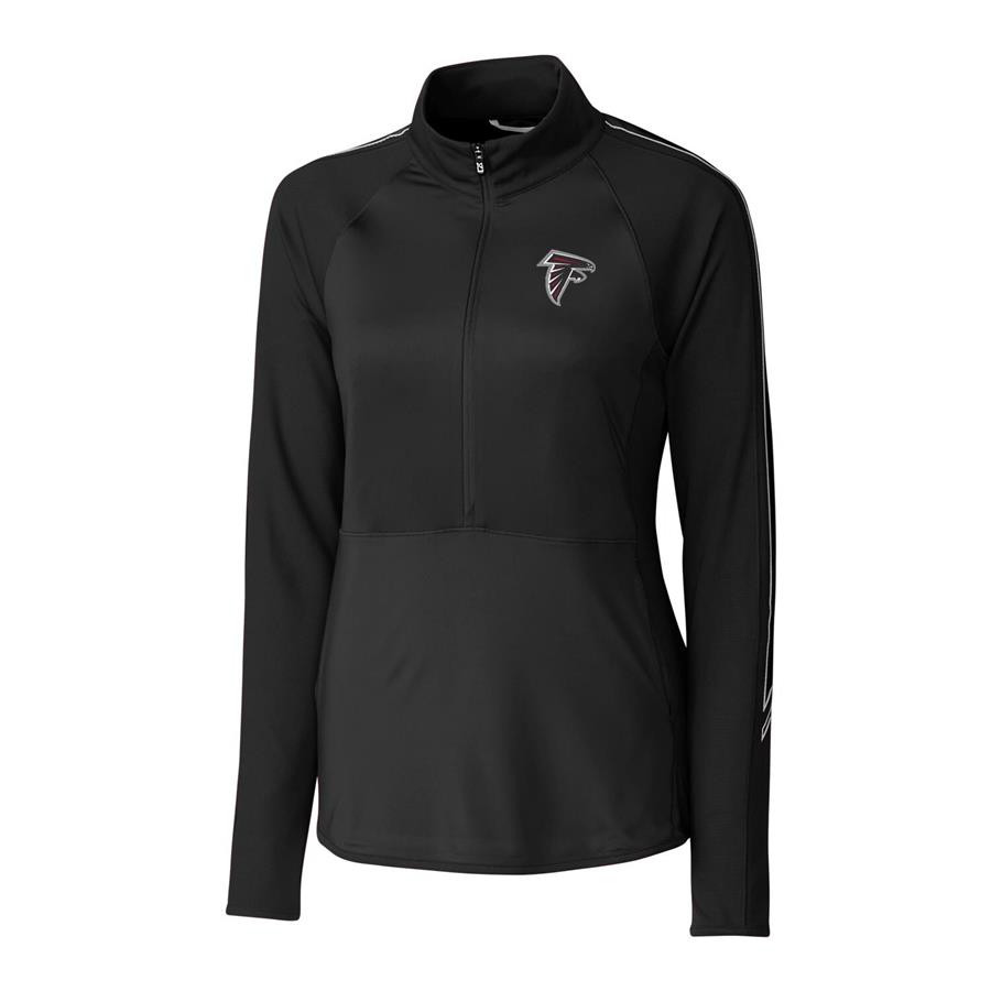 Atlanta Falcons Cutter & Buck Women's Pennant Sport Half-Zip Pullover Jacket - Black