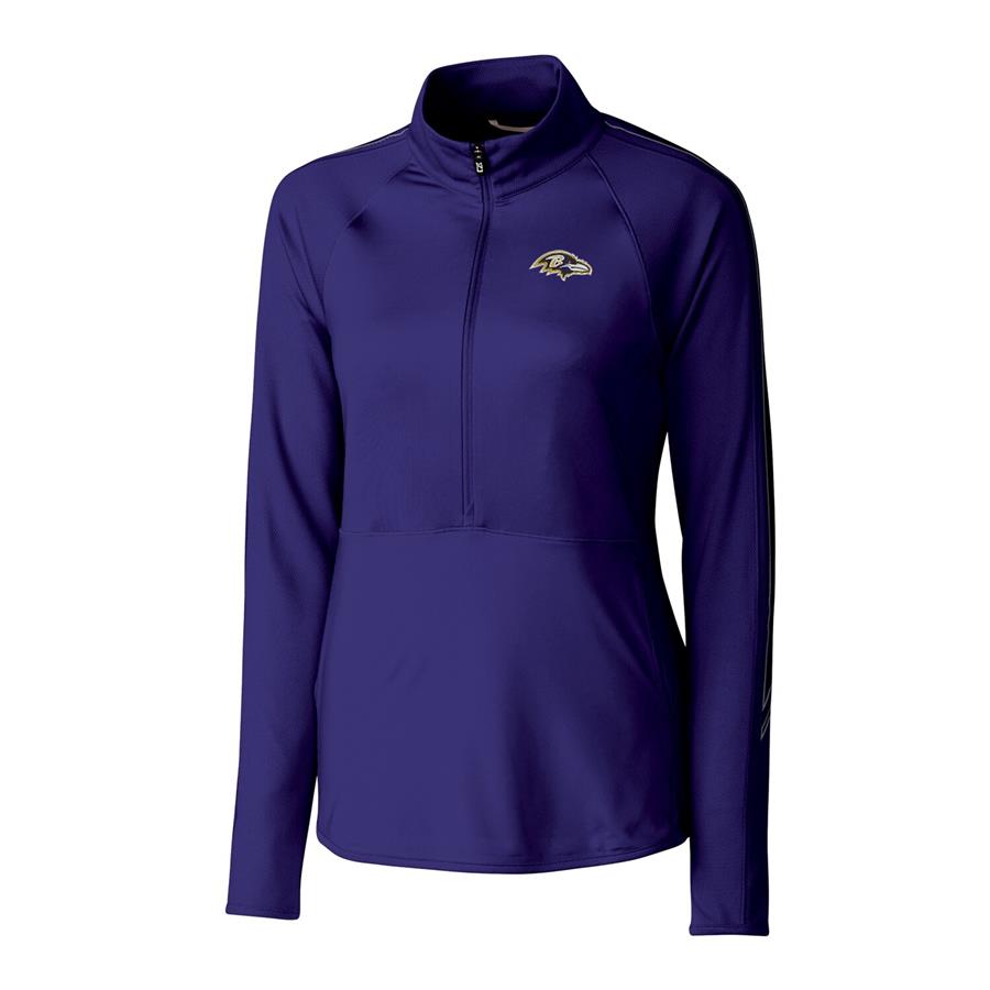 Baltimore Ravens Cutter & Buck Women's Pennant Sport Half-Zip Pullover Jacket - Purple