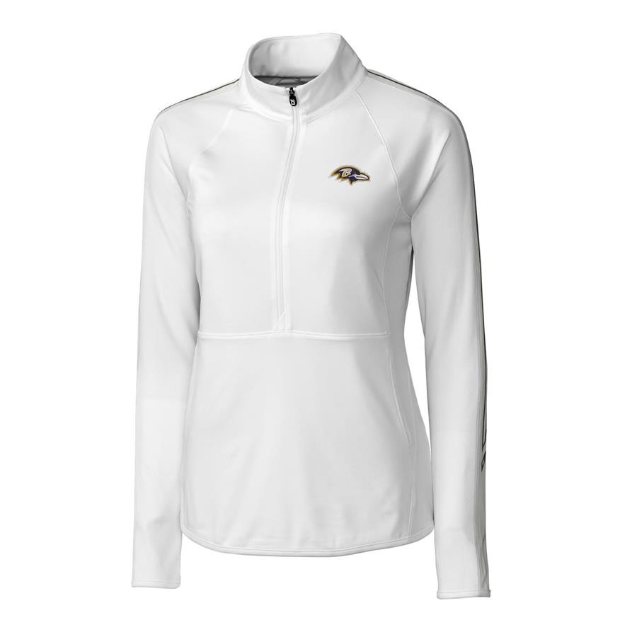 Baltimore Ravens Cutter & Buck Women's Pennant Sport Half-Zip Pullover Jacket - White