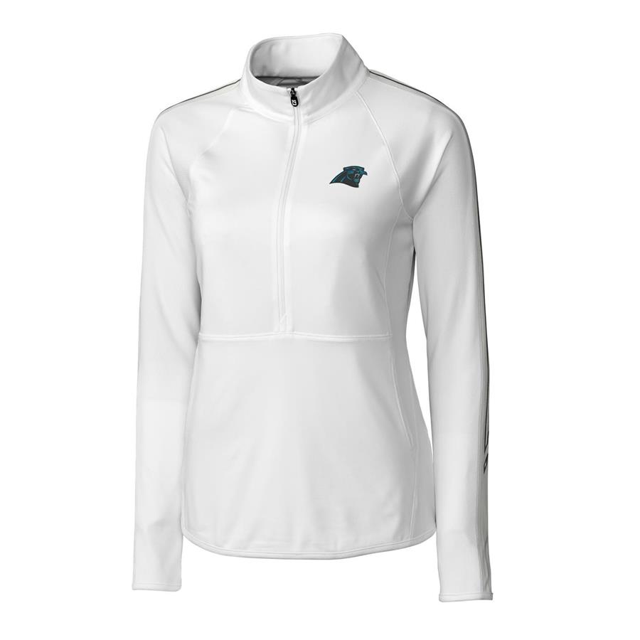 Carolina Panthers Cutter & Buck Women's Pennant Sport Half-Zip Pullover Jacket - White