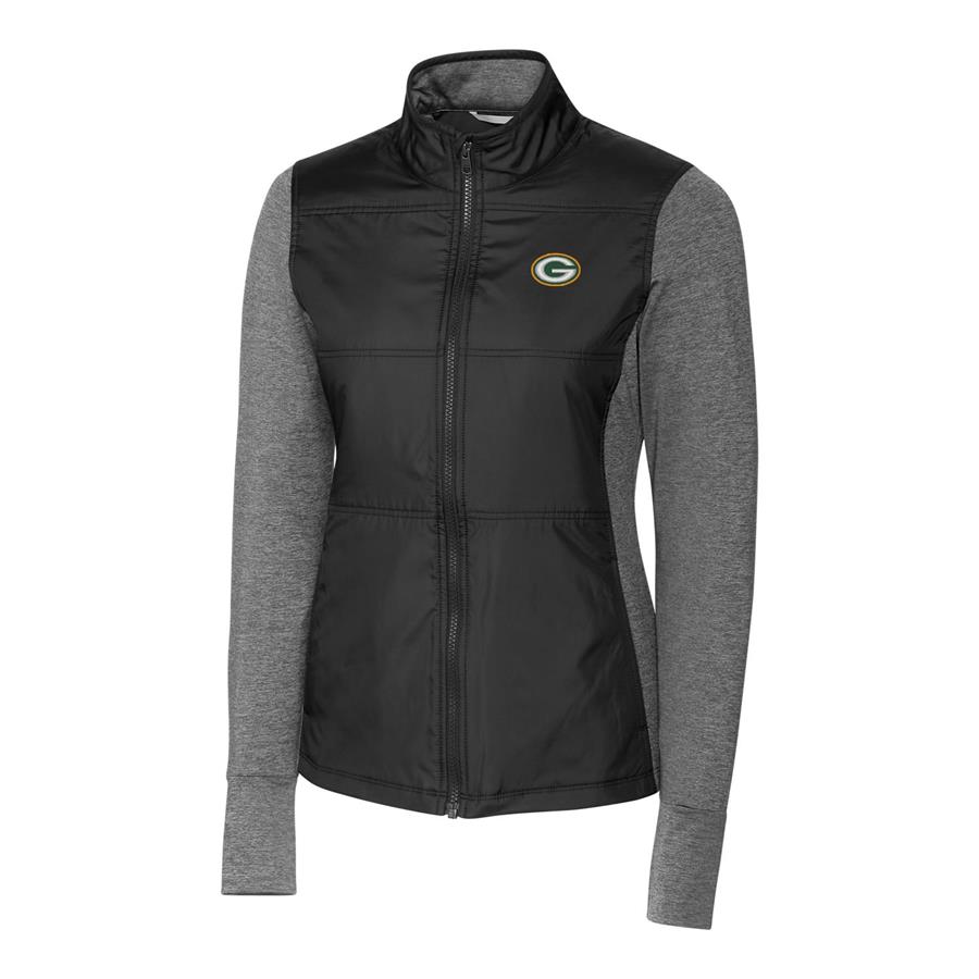 Green Bay Packers Cutter & Buck Women's Stealth Full-Zip Jacket - Black
