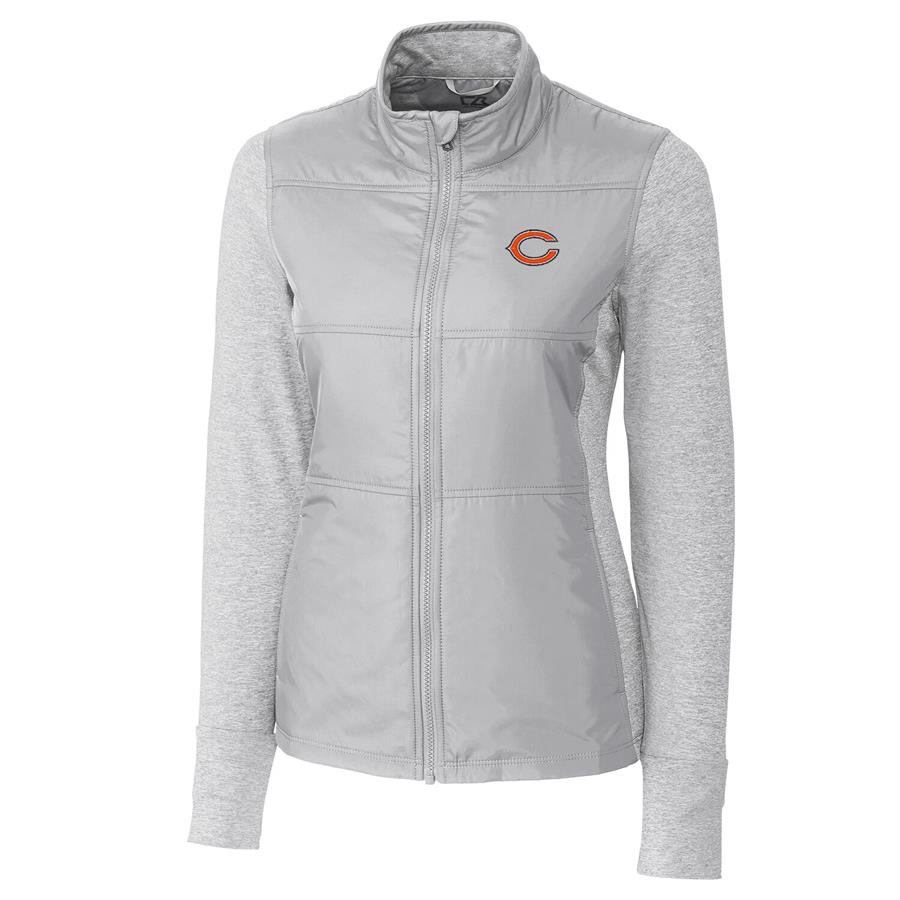 Chicago Bears Cutter & Buck Women's Stealth Full-Zip Jacket - Gray