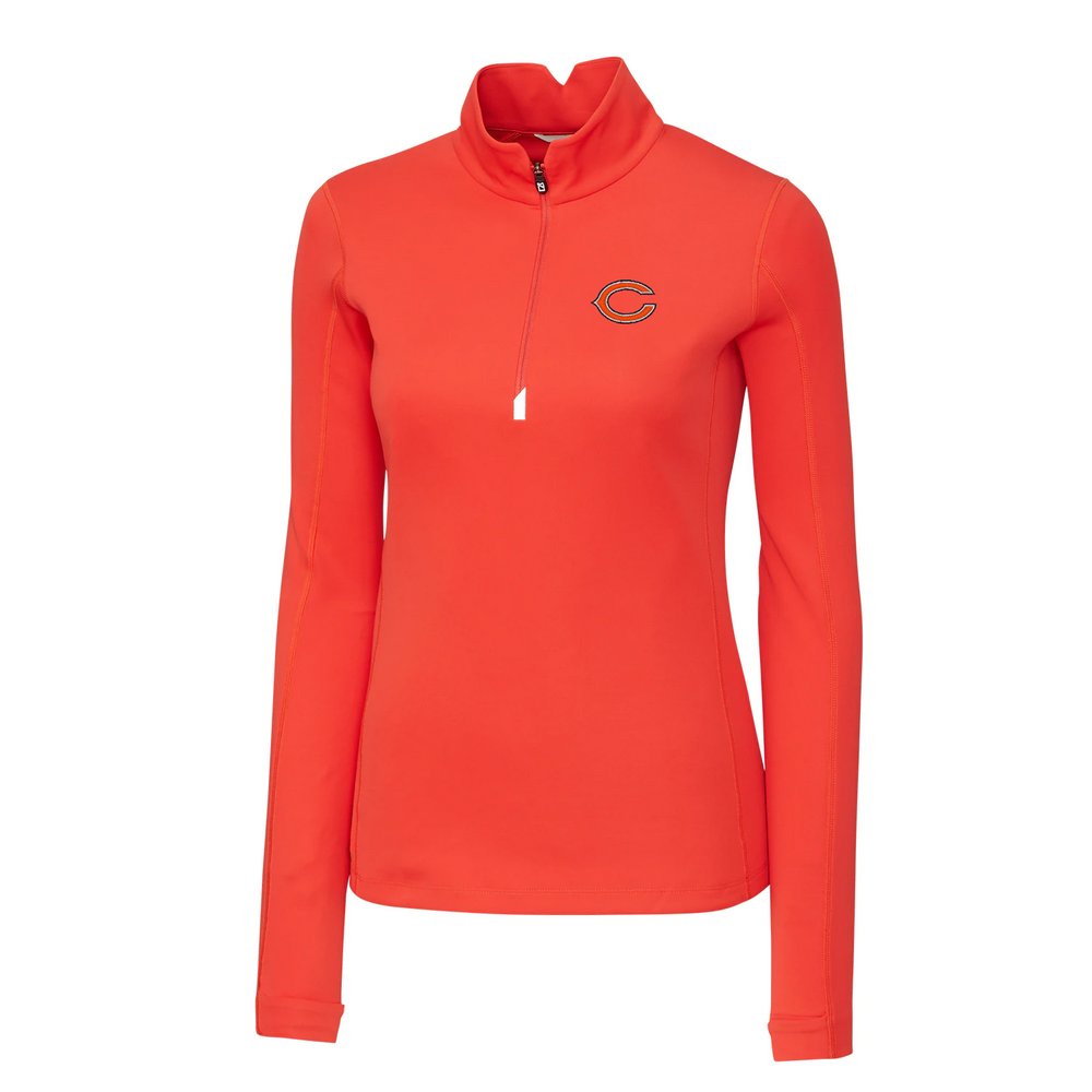 Chicago Bears Cutter & Buck Women's Traverse Half-Zip Pullover Jacket - Orange