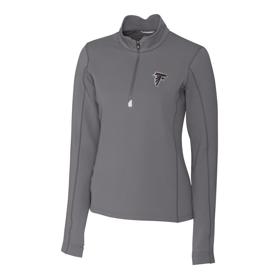Atlanta Falcons Cutter & Buck Women's Traverse Half-Zip Pullover Jacket - Gray
