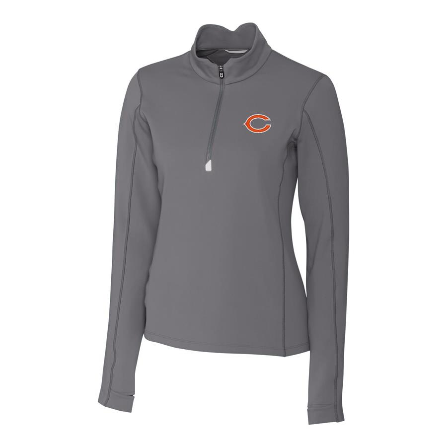 Chicago Bears Cutter & Buck Women's Traverse Half-Zip Pullover Jacket - Gray