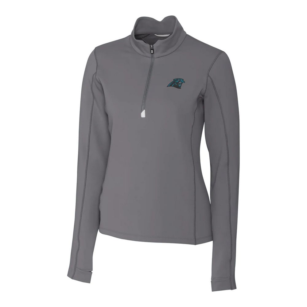 Carolina Panthers Cutter & Buck Women's Traverse Half-Zip Pullover Jacket - Gray