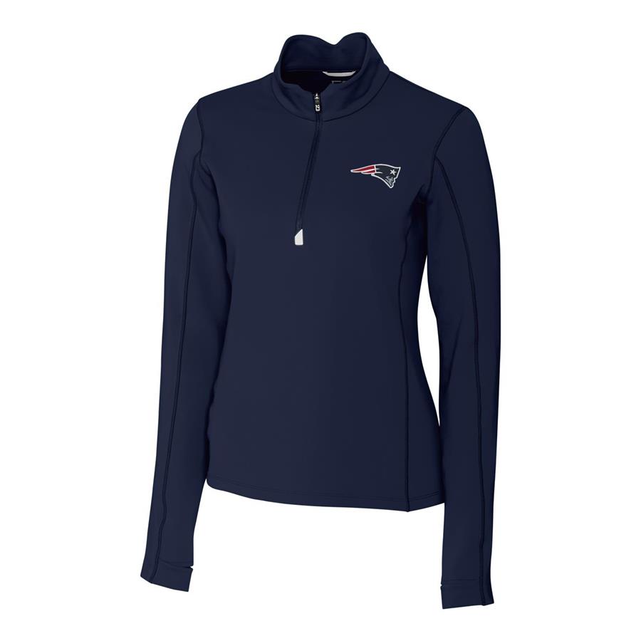 New England Patriots Cutter & Buck Women's Traverse Half-Zip Pullover Jacket - Navy