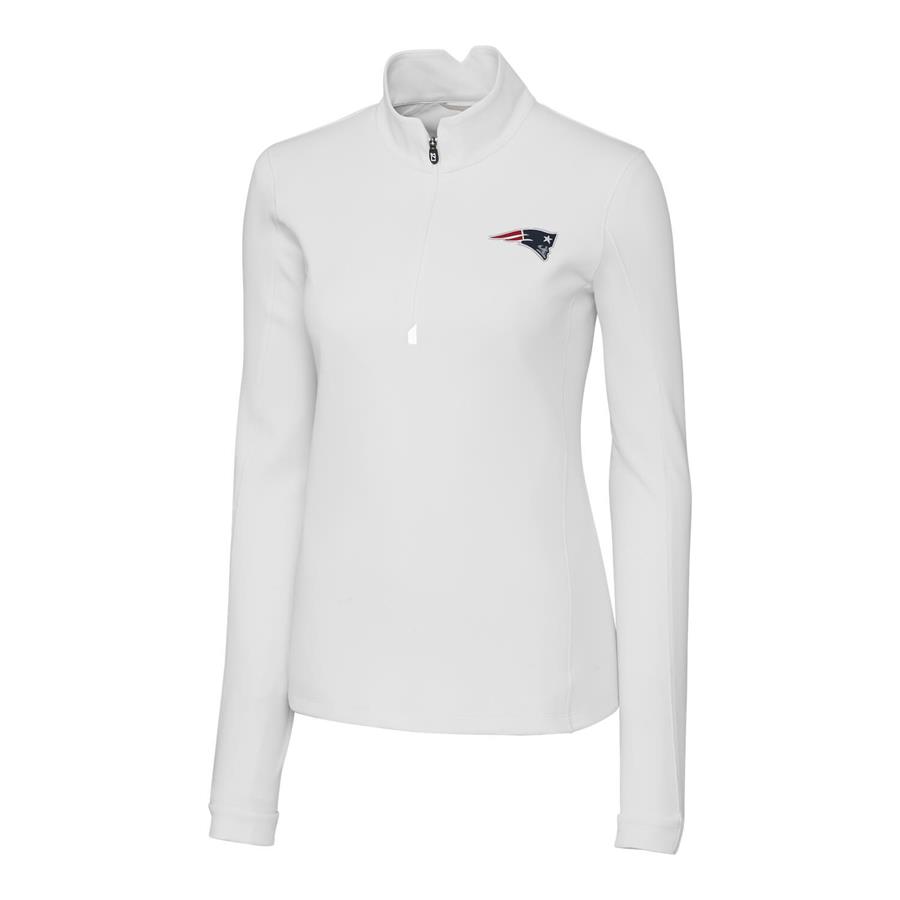New England Patriots Cutter & Buck Women's Traverse Half-Zip Pullover Jacket - White