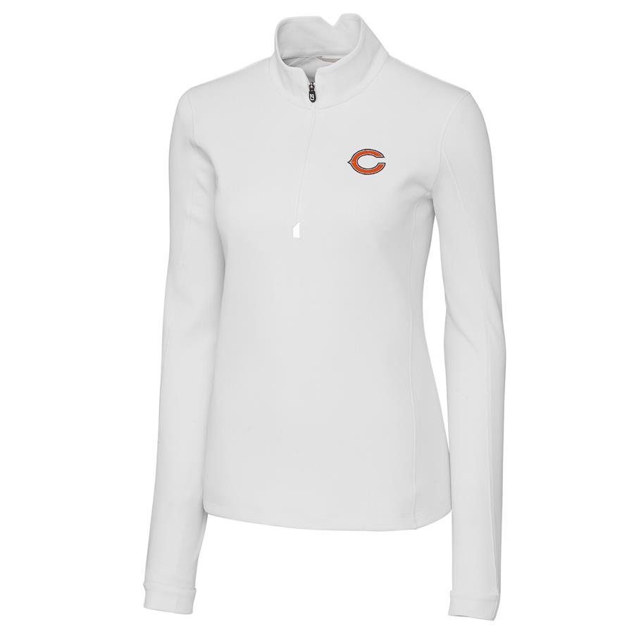 Chicago Bears Cutter & Buck Women's Traverse Half-Zip Pullover Jacket - White