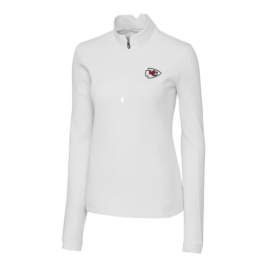 Kansas City Chiefs Cutter & Buck Women's Traverse Half-Zip Pullover Jacket - White
