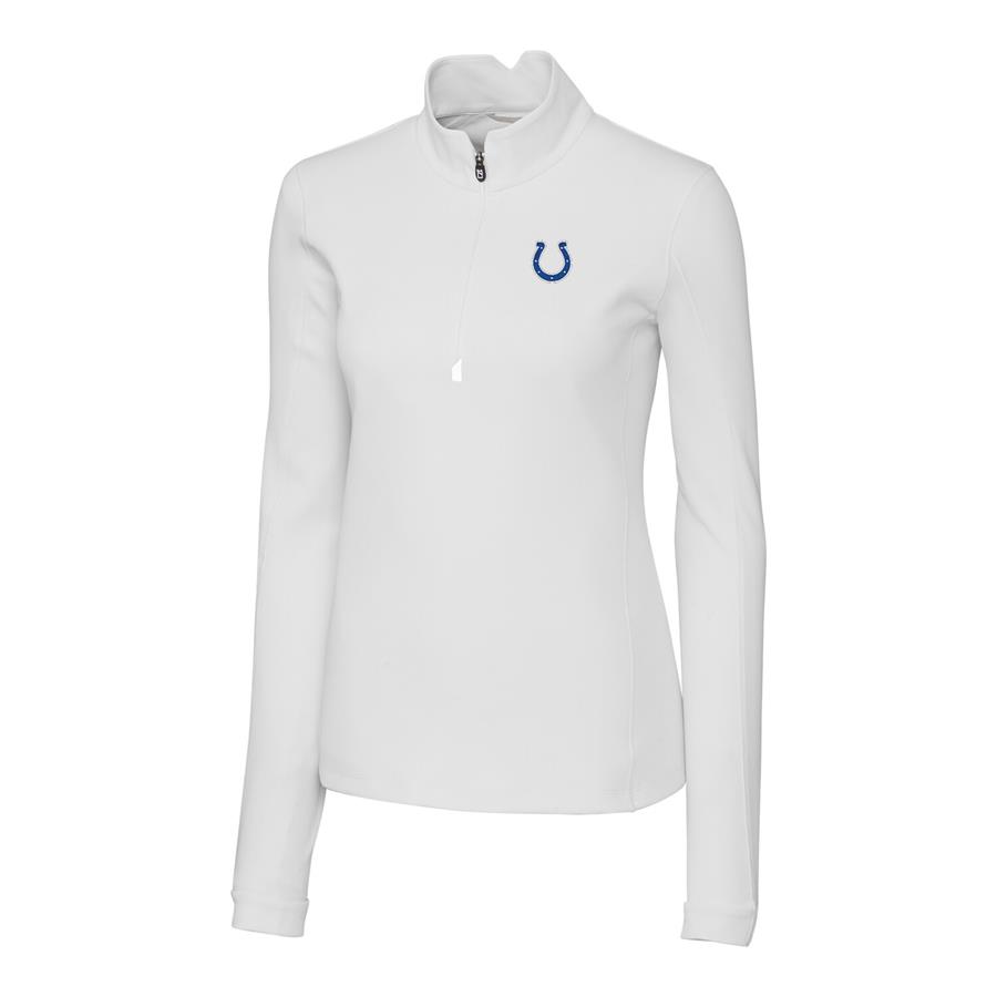 Indianapolis Colts Cutter & Buck Women's Traverse Half-Zip Pullover Jacket - White