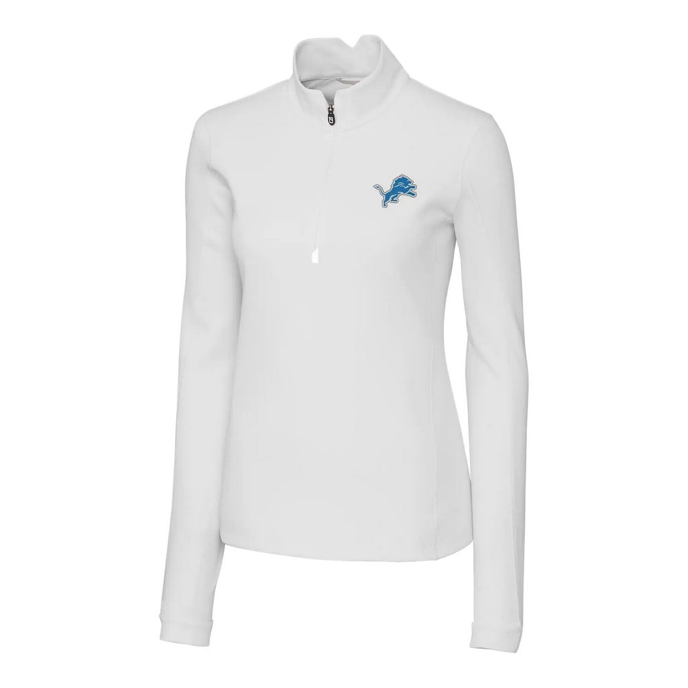 Женская кофта с короткой молнией Detroit Lions Cutter & Buck Traverse (белый)