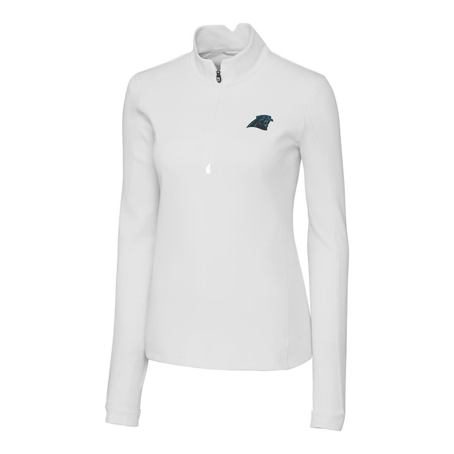 Carolina Panthers Cutter & Buck Women's Traverse Half-Zip Pullover Jacket - White