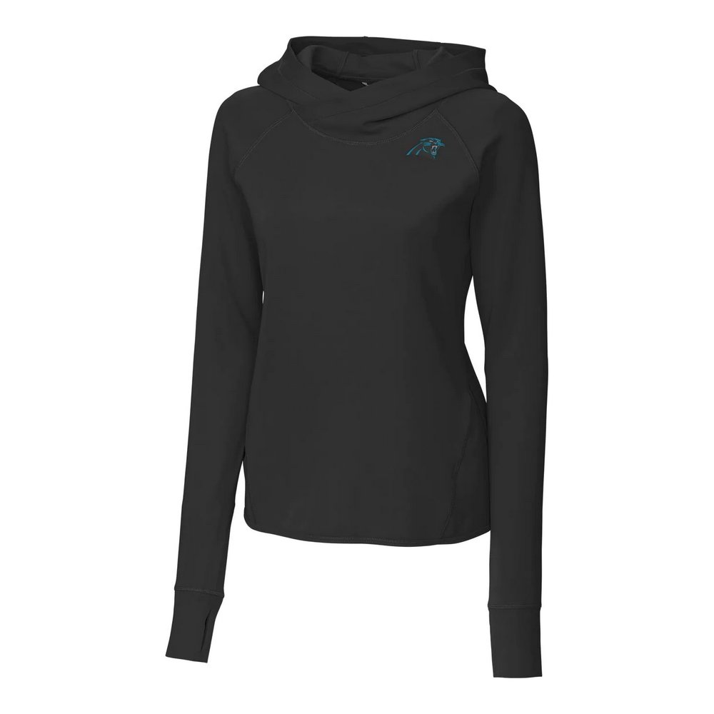 Carolina Panthers Cutter & Buck Women's Traverse Pullover Hoodie - Black