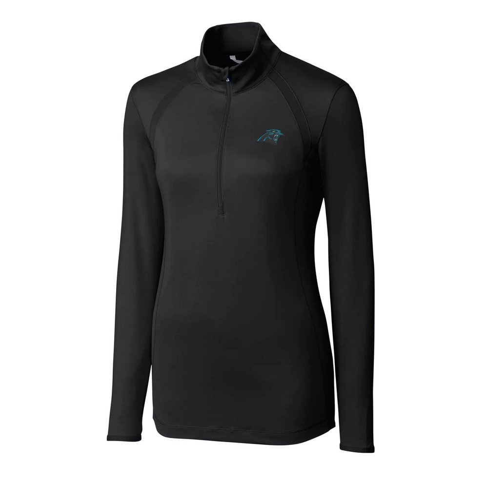 Carolina Panthers Cutter & Buck Women's Williams Half-Zip Pullover Jacket - Black