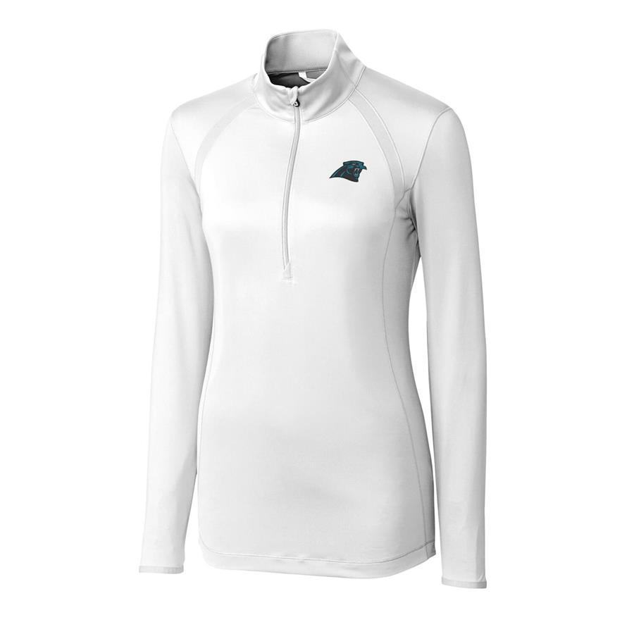 Carolina Panthers Cutter & Buck Women's Williams Half-Zip Pullover Jacket - White