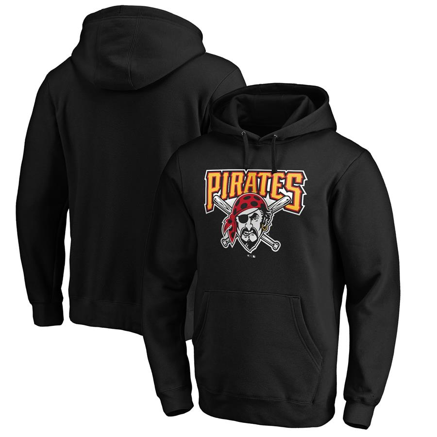 Pittsburgh Pirates Fanatics Branded Cooperstown Collection Huntington Logo Pullover Hoodie - Black