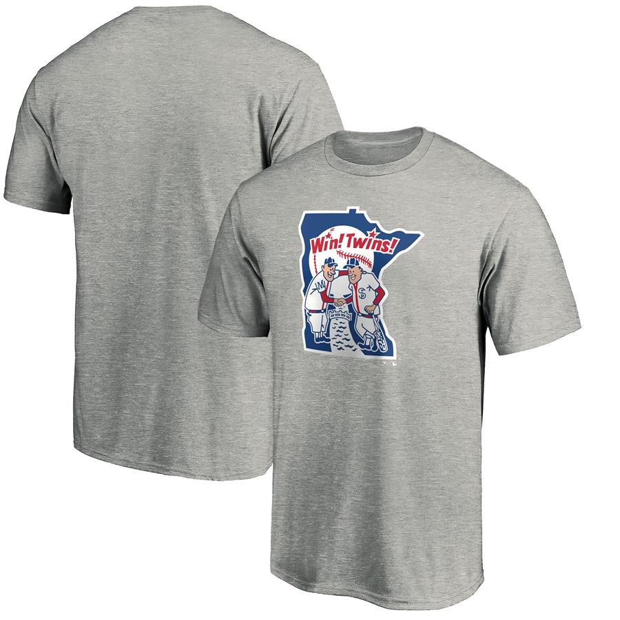 Футболка Minnesota Twins Fanatics Branded Cooperstown Collection Huntington Logo (серый меланж)