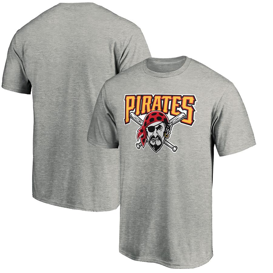 Pittsburgh Pirates Fanatics Branded Cooperstown Collection Huntington Logo T-Shirt - Heathered Gray